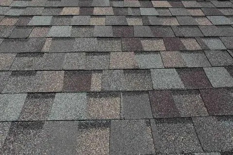Close-up of a multi-toned asphalt shingle roof. This image shows why an asphalt roof is good for durability and aesthetic appeal.
