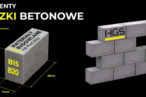 Bloczki betonowe HGS B15/B20: wymiary 38x24x14cm. Solidne fundamenty dla Twojego domu.