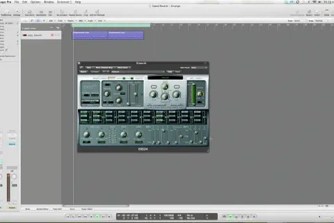 Program w Logic Pro z wtyczką EXS24, gdzie pogłos inaczej jest tworzony przez modulację LFO i obwiednie.