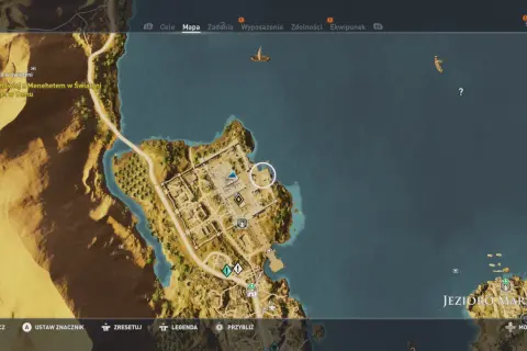 Mapa z Assassin's Creed Origins pokazuje świątynię Sechmet w Yamu. Poszukaj papirusów w tej lokacji.