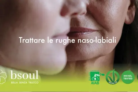 Trattare le rughe naso-labiali con prodotti naturali. Il brand bSoul offre soluzioni per una pelle bella senza trucco.