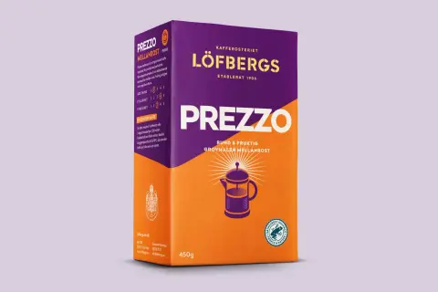 Löfbergs Prezzo mellanrost, 450g. Perfekt för kaffepress. En rund och fruktig smak.
