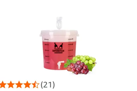 Wiadro fermentacyjne 15l z kranikiem, gotowe na domowe wino z winogron.