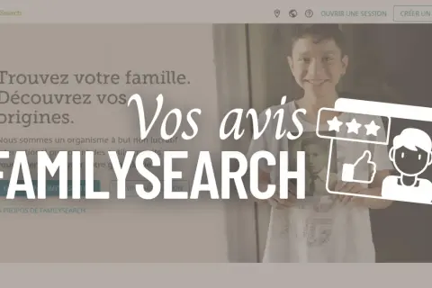 Vos avis sur FamilySearch : découvrez votre famille et vos origines. Un jeune garçon souriant est sur le point de partager son expérience.