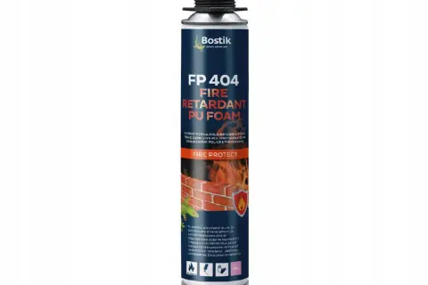 Pianka żaroodporna Bostik FP 404 w sprayu, chroniąca przed ogniem. Idealna do zabezpieczania drewna i ram.