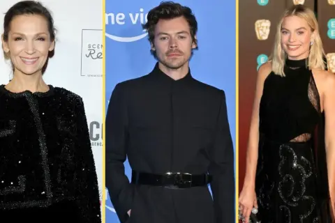 Kto ze świata show-biznesu potrafi porozumiewać się językiem migowym? Na zdjęciu: aktorka, Harry Styles i Margot Robbie.