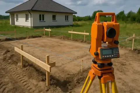 Geodeta przygotowuje teren pod budowę domu. Zastanawiasz się, ile kosztuje geodeta?