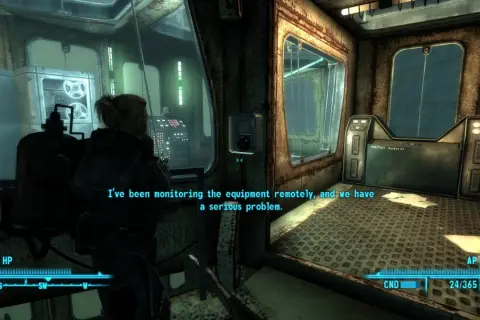 Postapokaliptyczna sceneria z gry Fallout 3. Spolszczenie dialogów jest kluczowe dla zrozumienia problemu z monitorowanym sprzętem.