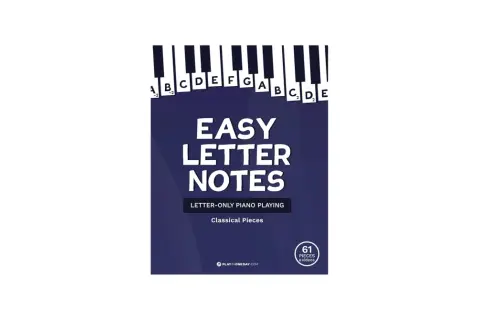 Książka "Easy Letter Notes" ułatwia naukę gry na keyboardzie nuty literowe. Zawiera 61 klasycznych utworów.