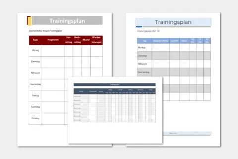 Kostenlose Trainingsplan-Vorlagen für die Wochenplanung. Hier sind Beispiele für tägliche und wöchentliche Trainingspläne.