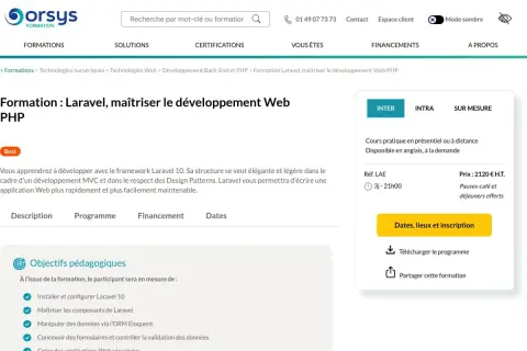 Formation Laravel pour maîtriser le développement Web PHP. Apprenez à créer des applications rapidement, comme avec une php closure.