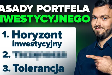 Mężczyzna wskazuje na listę zasad portfela inwestycyjnego: horyzont, ... i tolerancja.