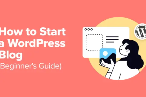 Guida per iniziare un blog con WordPress. Illustrazione di una persona che crea contenuti per il suo blog.