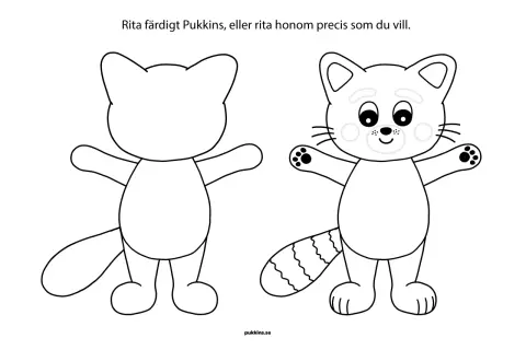 Två teckningar av en räv. En är tom att färglägga, den andra är färdig. Gratis schabloner att skriva ut för att rita.