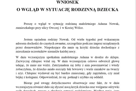 Jak napisać pismo do sądu rodzinnego, aby uzyskać pomoc dla dziecka