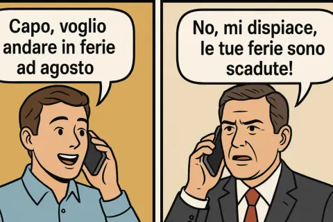 Un dipendente chiede ferie ad agosto, ma il capo risponde che le ferie dell'anno precedente sono scadute.