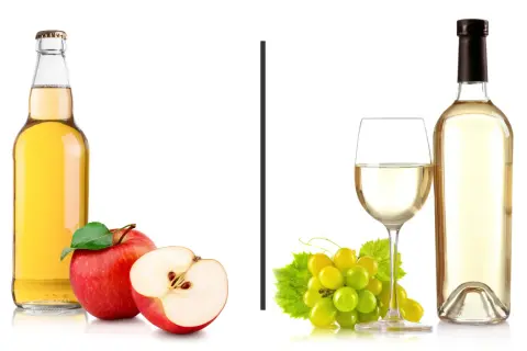 Jabłecznik i białe wino. Czy wino to alkohol? Tak, wino jest alkoholem, w przeciwieństwie do jabłecznika.