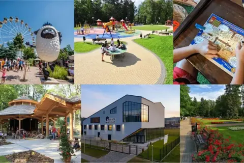 Wesołe miasteczko, plac zabaw, teatr i parkowe aleje – to wszystko atrakcje Rabki Zdroju.