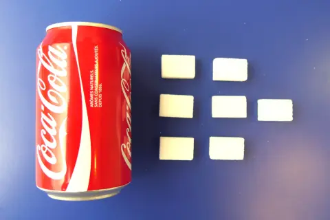 Combien de sucre dans une canette de Coca ? 7 morceaux et leurs risques.