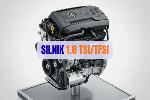 Silnik 1.8 TSI/TFSI Volkswagena, serce wielu modeli, gotowe do pracy.