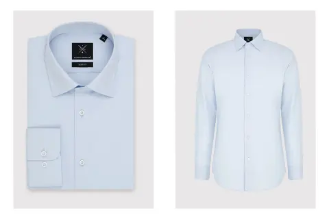 Jasnoniebieska koszula konkursowa z długim rękawem, slim fit. Elegancka, idealna na specjalne okazje.