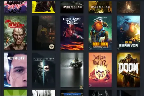 Gry z gatunku "steam family": Deep Rock Galactic, DOOM, Detroit: Become Human i inne.