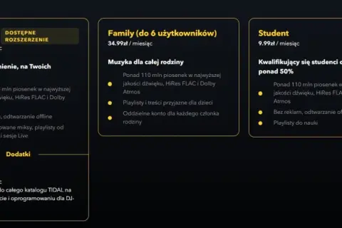 Tidal Family: Ile kont? Sprawdź cenę i zasady współdzielenia