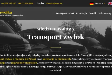 Chwolka specjalizuje się w transporcie zwłok z zagranicy. Dowiedz się, ile trwa sprowadzenie zwłok z Niemiec do Polski.