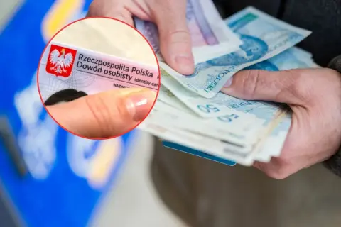 Konfederacja walczy o ochronę gotówki, wpisanie praw do konstytucji. Dowód osobisty i banknoty w dłoniach.