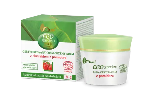 Ava Laboratorium Eco Garden, certyfikowany organiczny krem na dzień z ekstraktem z pomidora. Naturalna kuracja odmładzająca.