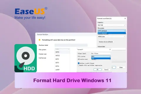 Jak sformatować dysk w Windows 11? Wybierz system plików NTFS, aby przygotować partycję do użycia.