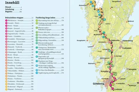 Karta över Bohusleden med etapper och turförslag. Perfekt för dig som vill vandra Bohusleden.