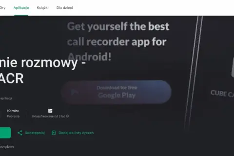 Aplikacja do nagrywania rozmów Cube ACR na Androida. Pobierz ją z Google Play i zacznij nagrywać swoje rozmowy.