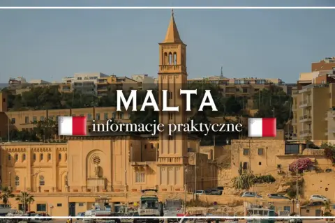 Widok na Maltę z charakterystyczną architekturą i flagą. Planujesz podróż? Sprawdź praktyczne informacje, w tym o walucie Malty.