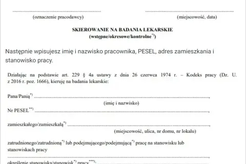 Skierowanie na badania okresowe: Ile jest ważne? Nie daj się zaskoczyć!