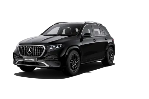 Czarny Mercedes GLE 53 AMG z charakterystycznym grillem i sportowymi felgami, gotowy na podbój drogi.