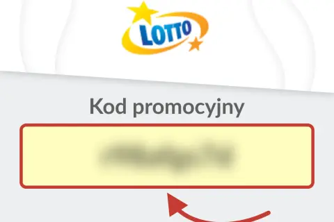 Lotto loteria promocyjna: wpisz swój kod promocyjny w pole.
