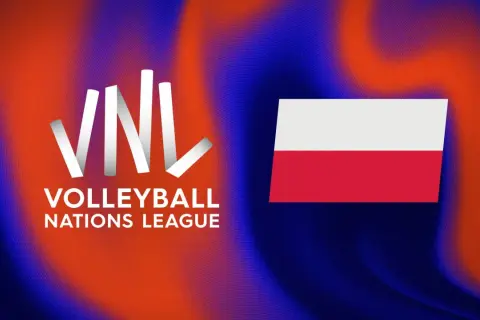 Logo VNL Volleyball Nations League z polską flagą. Sprawdź siatkówka kobiet terminarz i kibicuj biało-czerwonym!