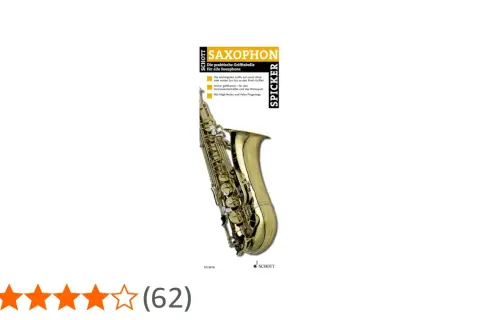 Praktische Grifftabelle für Saxophon mit allen wichtigen Griffen, von Anfänger bis Profi. Ideal für unterwegs.