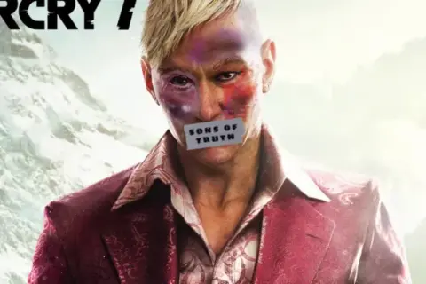 Pagan Min z zakrytymi ustami, z napisem "Sons of Truth". Czy to zapowiedź Far Cry 7 kiedy?