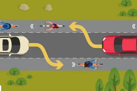 Schéma illustrant le chaucidou, une piste cyclable partagée avec les voitures, pour un code de la route plus sûr.