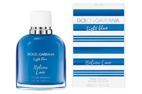 Niebieska butelka i pudełko Dolce & Gabbana Light Blue Italian Love Pour Homme 100ml.