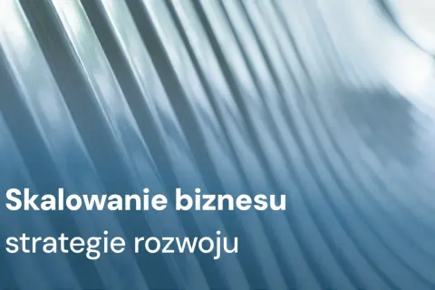 Skalowanie biznesu: strategie rozwoju. Abstrakcyjne tło z falami sugeruje dynamiczny wzrost i ekspansję.