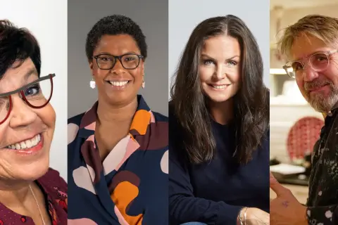 Fyra porträtt av personer som kan vara med i en ny serie på SVT.