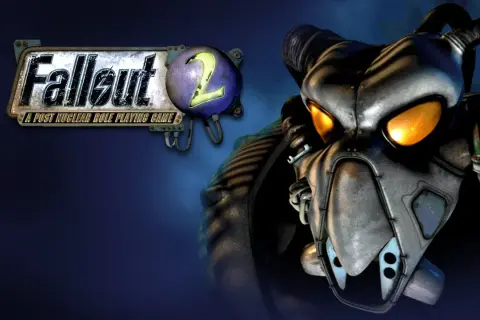 Postapokaliptyczny wojownik w pancerzu z gry Fallout 2. Spolszczenie tej kultowej gry RPG pozwoliło graczom zanurzyć się w jej mroczny świat.