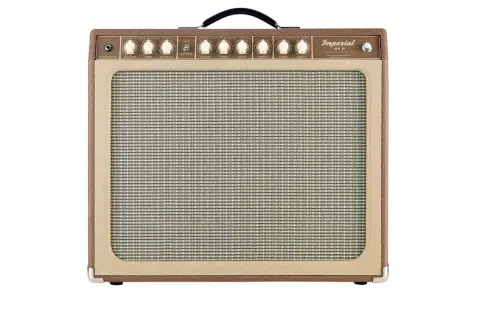 Ein brauner Röhrenverstärker mit dem Schriftzug "Imperial MK II" und dem Hinweis "Tone King Amplifiers".