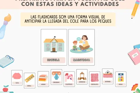 Fichas para niños con dibujos de escuela, maestro, bata, regla, libros, plastilina y más, ideales para preparar la vuelta al cole.