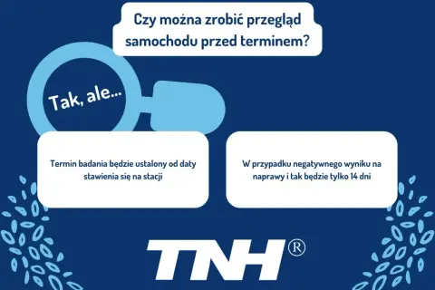 Czy można zrobić przegląd samochodu przed terminem? Tak, ale termin badania ustalany jest od daty wizyty. W przypadku negatywnego wyniku, na naprawy masz 14 dni.