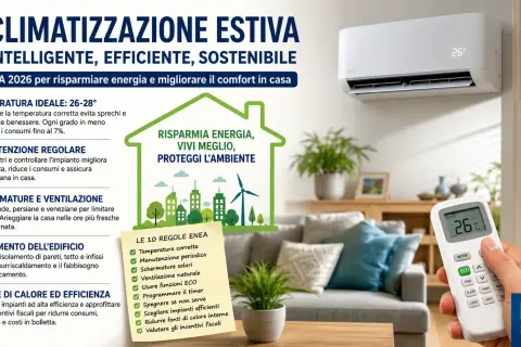 Guida ENEA 2026: come usare il condizionatore per risparmiare. Imposta la temperatura ideale, fai manutenzione e scegli impianti efficienti per ridurre consumi e bollette.