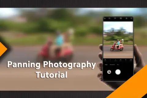 Tutorial di foto in movimento Xiaomi: un telefono cattura uno scooter in corsa, creando un effetto dinamico.